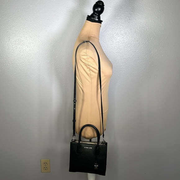 Michael kors black pebbled leather small Mercer crossbody bag | structured mini - Picture 16 of 16